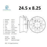 24.5X8.25 Forged Aluminum Truck Wheels 500pcs/one container DDP