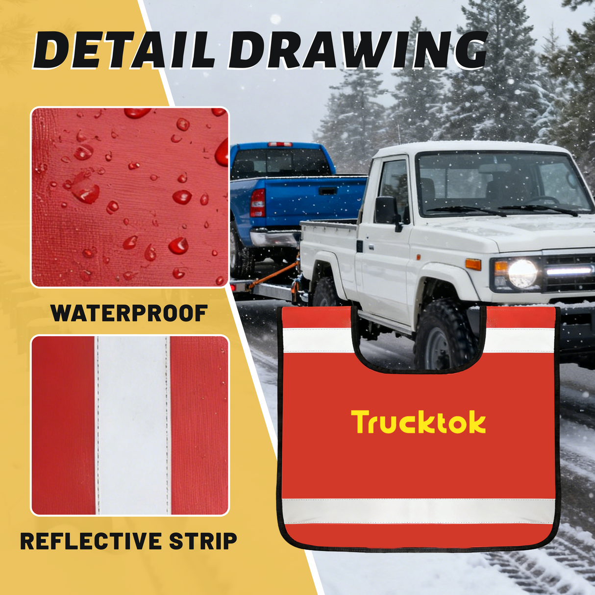 Trucktok Winch Line Damper Reflective Safety Blanket with Pocket TruckTok