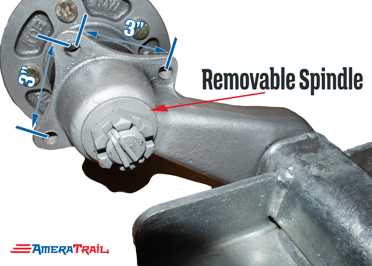 3500 - 3750 lb Torsion Axle w/ Vortex Hubs, V Bend, Available in Multiple Sizes, without brakes.