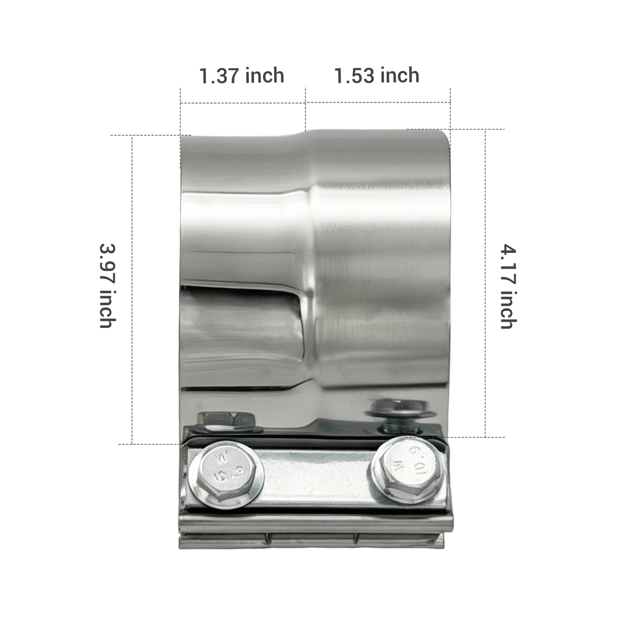 Trucktok 4"/5" Stainless Steel Exhaust Clamp Muffler Clamp Lap Joint Band Clamp Universal TruckTok