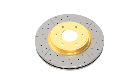 DBA 02-09 Subaru WRX STi/2017 BRZ w/Perf Pkg. 10 Hole Front Drilled & Slotted Street Series Rotor