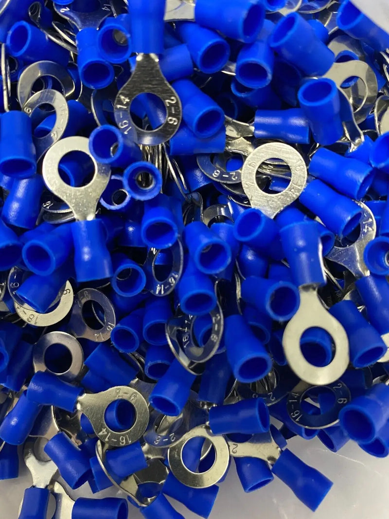 Blue 16-14 Gauge Wire Ring Terminals Vinyl Connectors Eyelet - YOU CHOOSE SIZE - Unbranded