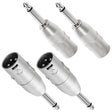6.35MM 1/4" TS Male tp XLR Male Adapter TekShack