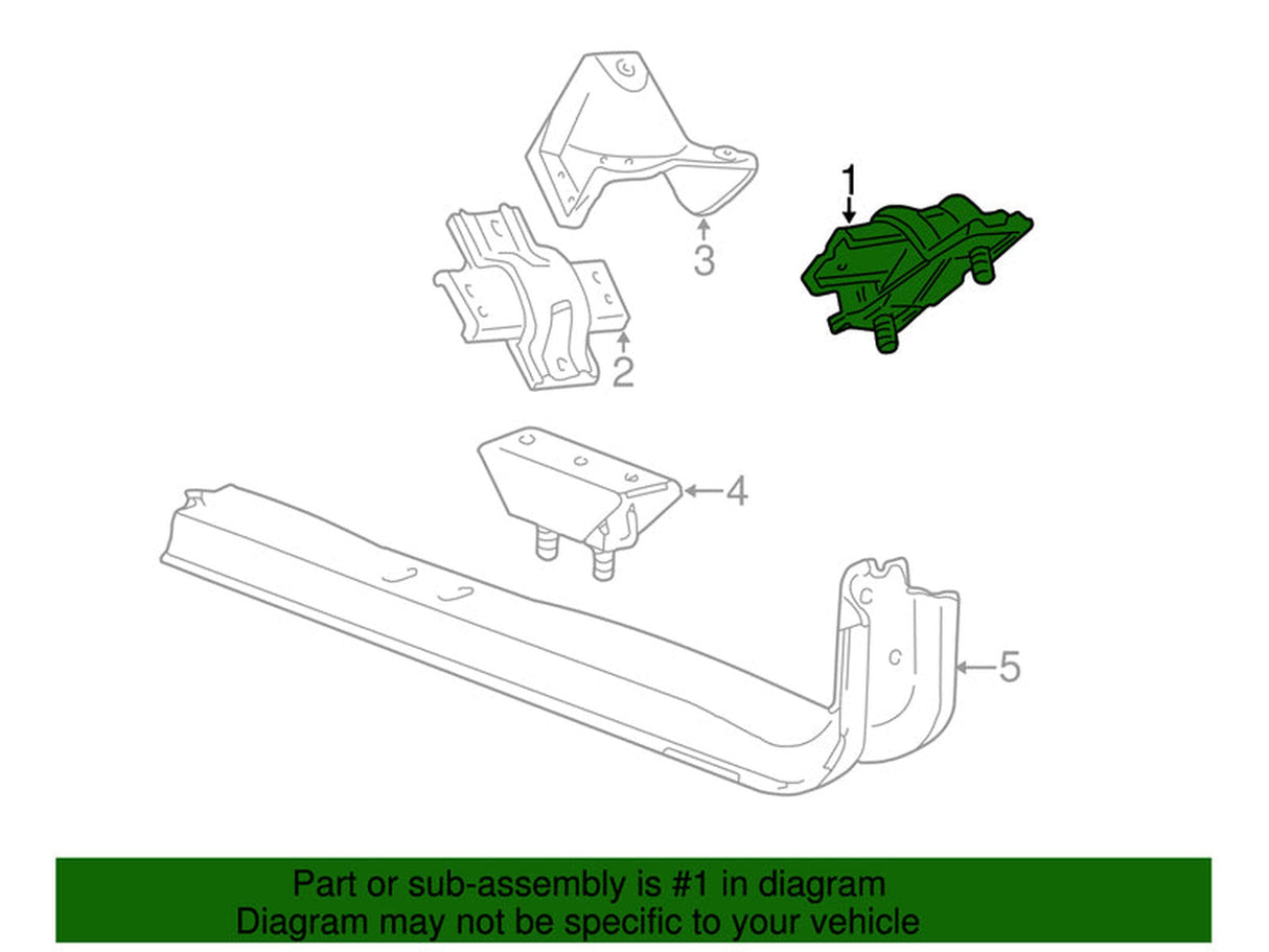 (NLA) F81Z6038CB OE Front Right Passenger Side Motor Mount, 1999-2003 Ford 7.3L Powerstroke Ford OEM