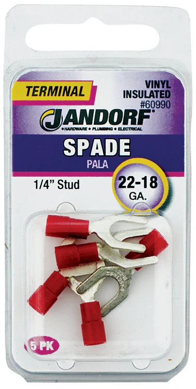 Term Spade 22-18 Vinyl 1/4 Stud #60990 Jandorf