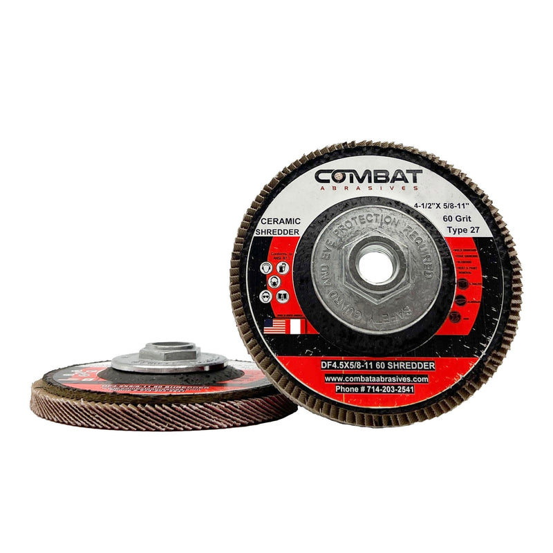 Ceramic Shredder Flap Discs 4-1⁄2" x 5/8-11" With Hub (Type 29)