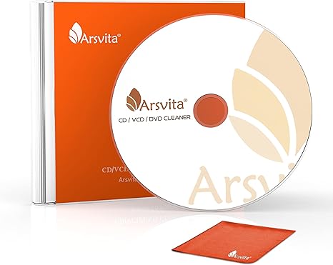 Arsvita CD Laser Lens Cleaner Disc Cleaning Set for CD/VCD/DVD Player, Safe and Effective – CD/DVD/Game Disc Cleaning Kit Maxell