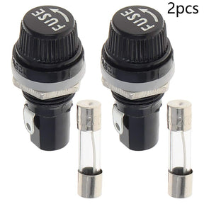 2-20 Amp Fuse Holder-Panel Mt Glass Cyl 1 pack Midwest Fastener/Noble