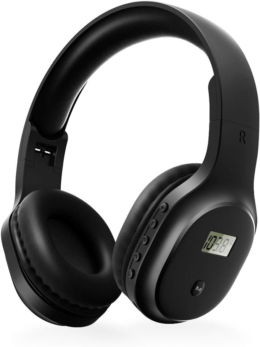 Rechargeable FM Radio Headphones with Soft Ear Muffs & Built-In Receiver TekShack
