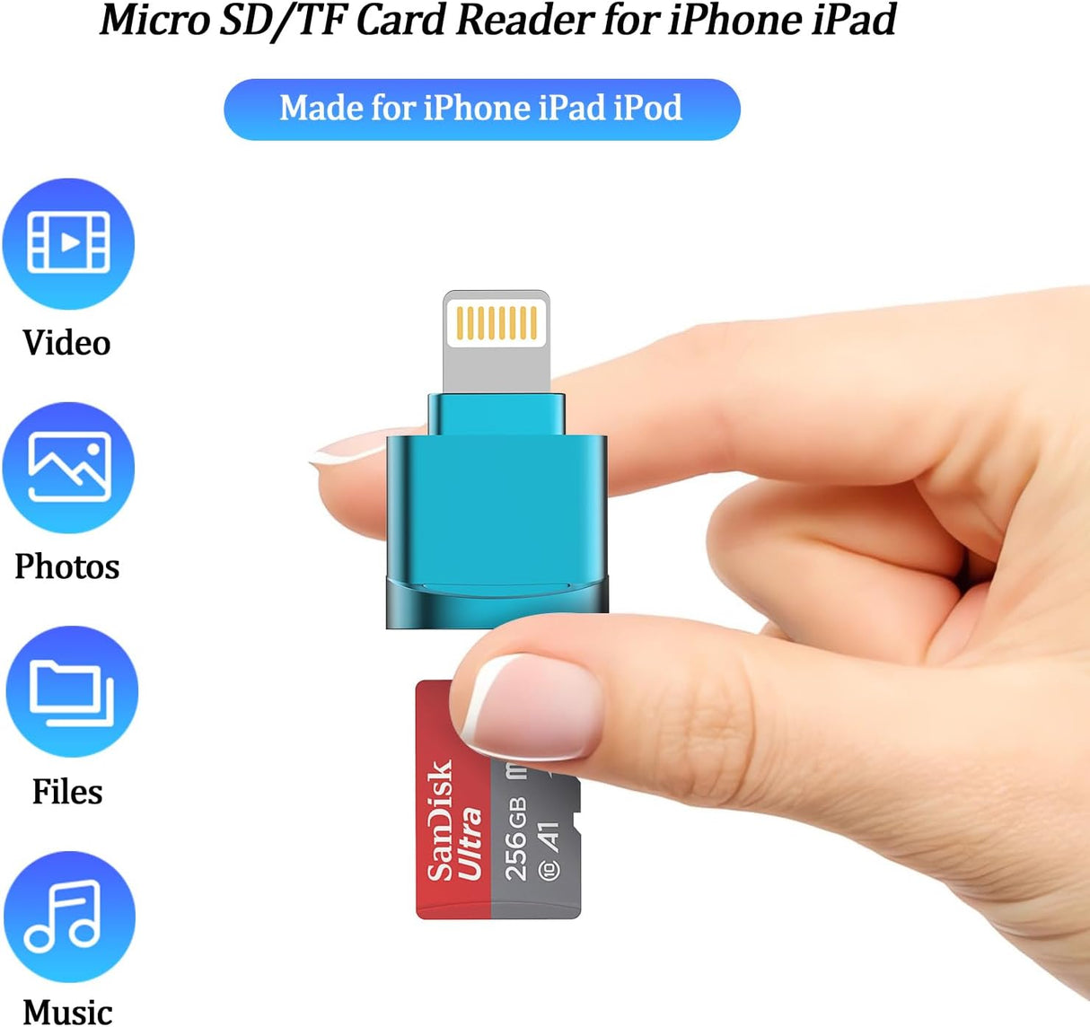 Micro SD Card Reader for iPhone (MFi Certified) – Lightning to TF Adapter for iPad, Supports iOS 13+, exFAT/FAT32 Memory Expansion Desoficion