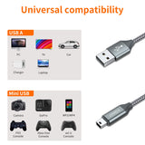 6.6ft USB 2.0 Type A to Mini-B Cable (1-Pack) TekShack