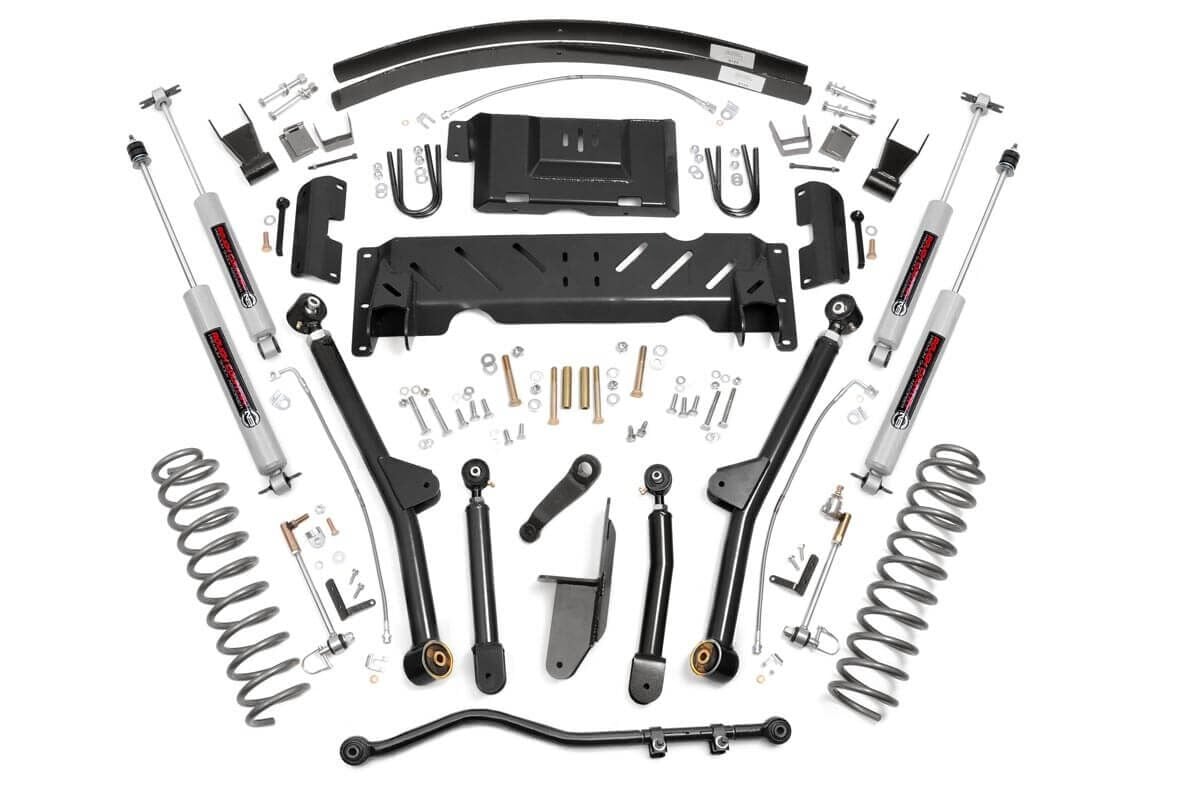 4.5 Inch Lift Kit Long Arm AAL NP242 Jeep Cherokee XJ 4WD (1984-2001) Rough Country