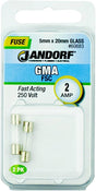 Jandorf Fast Acting 250 Volt 2 Amp Fuse #60683 Jandorf