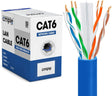 Cat6 Bulk Ethernet Cable 1000ft – 23AWG UTP CMR Riser, 10Gbps 550MHz, Blue Pull Box TekShack
