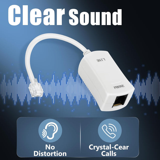 DSL Filter for Landline Phone – Single-Port In-Line Low-Pass Filter TekShack