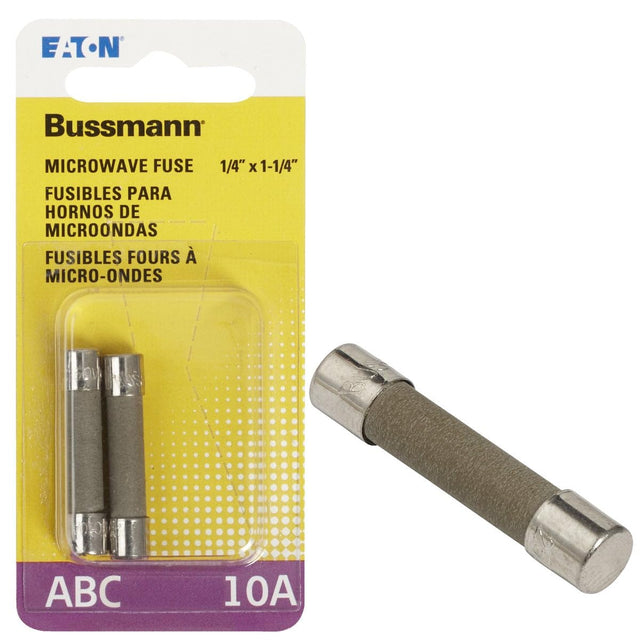 Bussmann 10a Abc Ceramic Tube Fast Acting Fuse 2-pk For Microwave Ovens, 250v TekShack