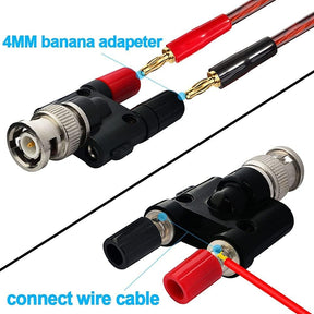 BNC Male Plug to 2X 4mm Dual Banana Female Jack Socket Binding Post TekShack