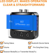 Bluetooth Transmitter Receiver – RCA, AUX, LCD, 33ft Range TekShack