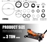 FSTURIOS Floor Jack Seal Kit for 3 Ton Horizontal Hydraulic Jack FSTURIOS-4710FB 17 Each