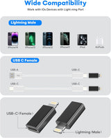 MFi Certified USB-C to Lightning Adapter (4-Pack) – 27W Fast Charging & Data Sync TekShack