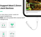Apple MFI Certified Lightning to 3.5 mm Headphone Jack Adapter for iPhone TekShack