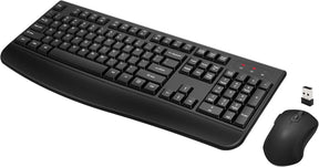 Wireless Keyboard & Mouse Combo Full-Size w/ Palm Rest Black #KBM-2400 Radio Shack