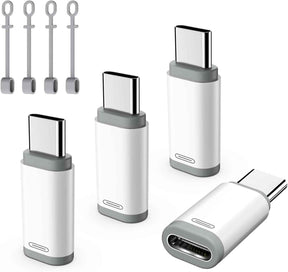 TiMOVO Lightning Female to USB-C Male Adapter – 4 Pack | Charging & Data Sync | White TekShack