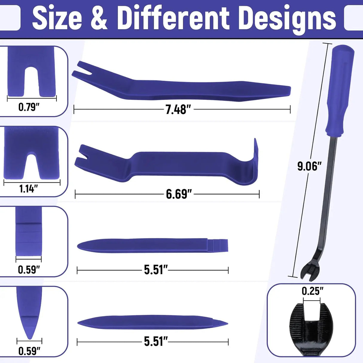 BFXM 5 Pcs Auto Trim Removal Tool Kit BFXM-TRTK-Blue1 1 Set