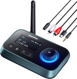 Bluetooth Transmitter – Dual Headphones, RCA/AUX/Optical, LCD Soomfon