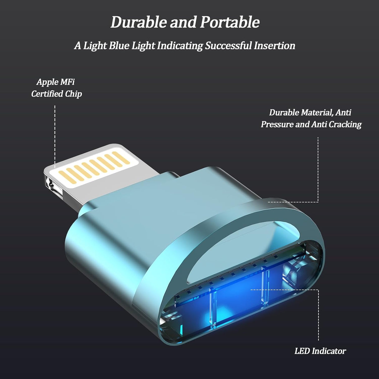 Micro SD Card Reader for iPhone (MFi Certified) – Lightning to TF Adapter for iPad, Supports iOS 13+, exFAT/FAT32 Memory Expansion Desoficion
