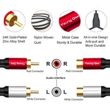 12ft 2RCA Male-to-Female Stereo Audio Extension Cable TekShack