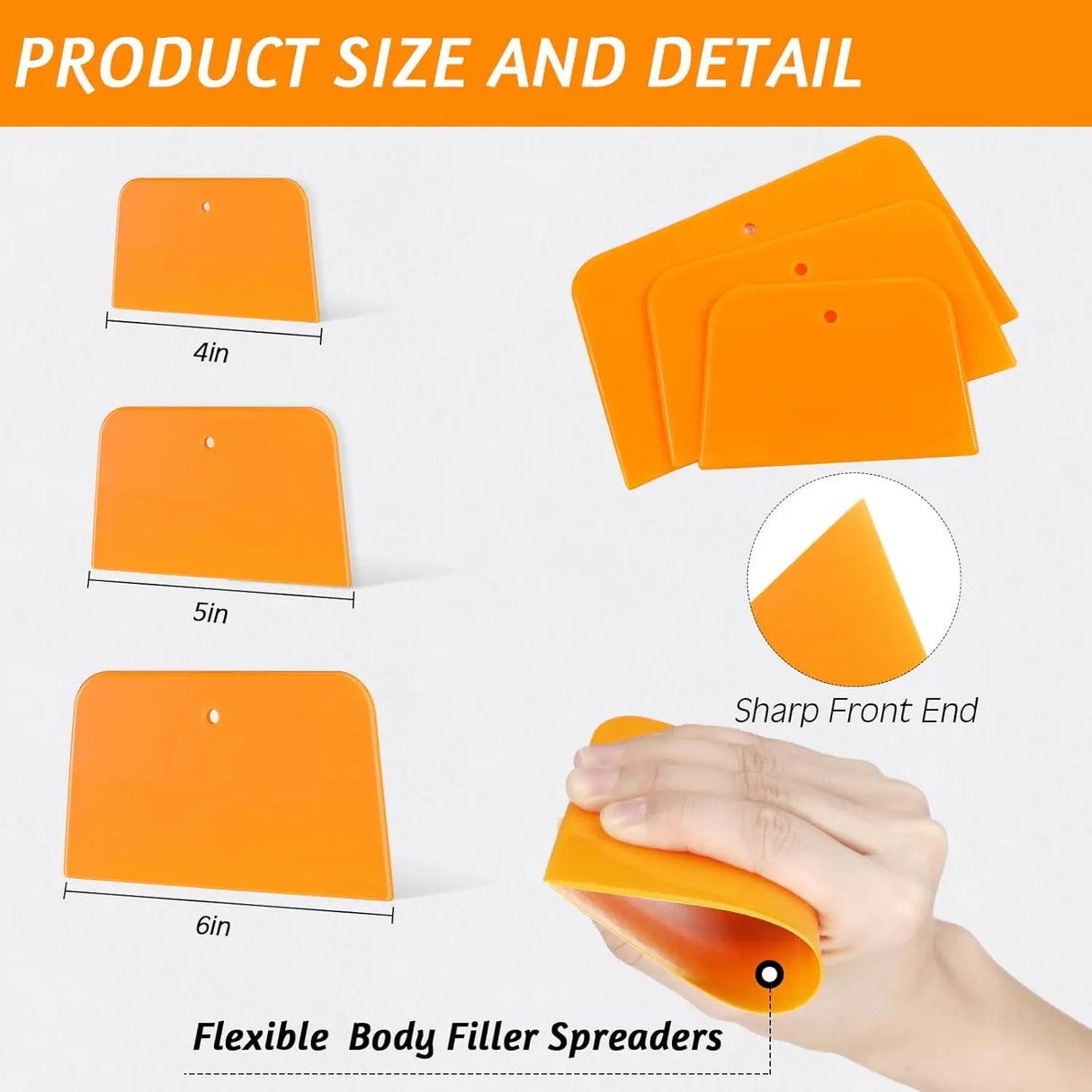 Frienda Plastic Body Filler Spreaders Frienda-Putty-KA9L 6 Each