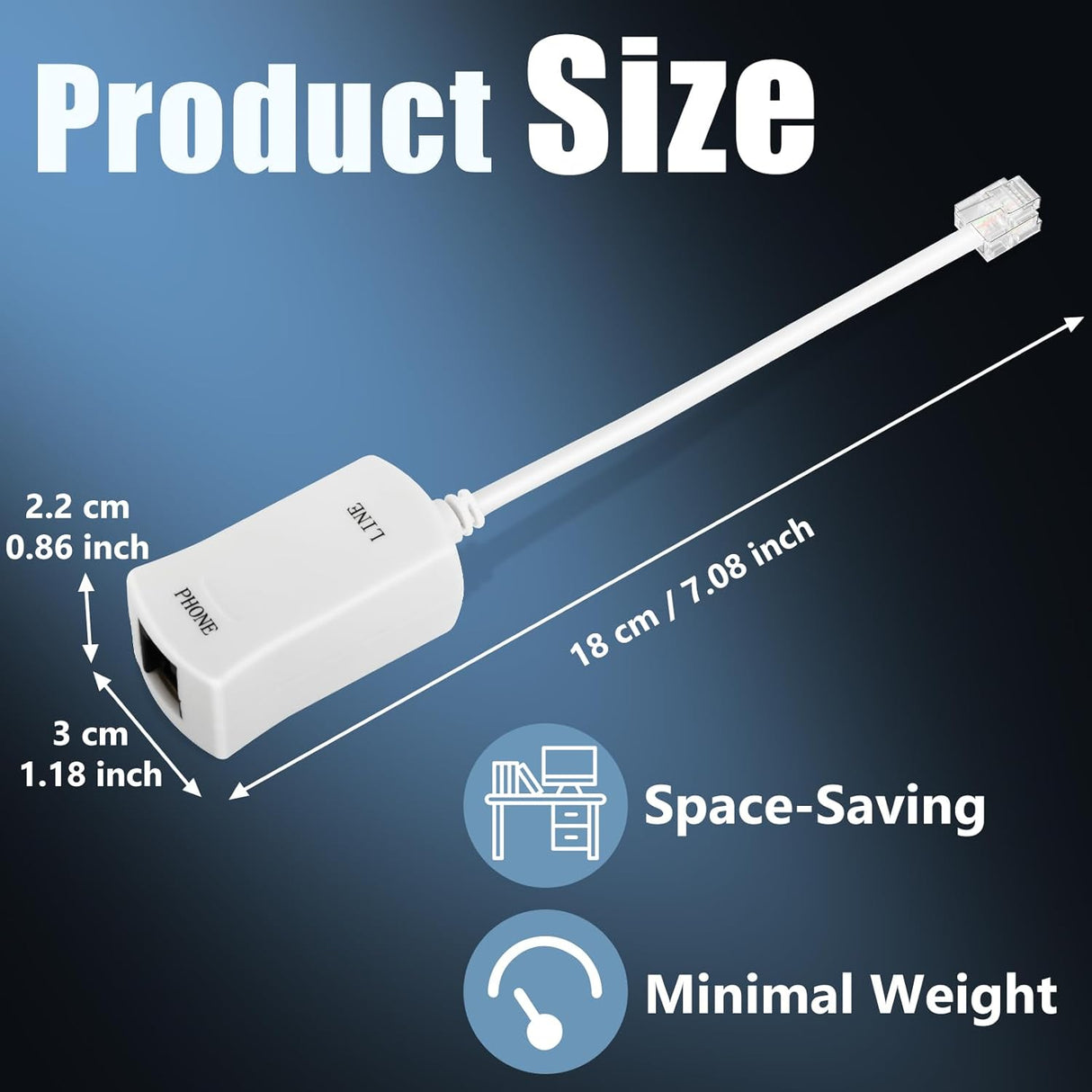 DSL Filter for Landline Phone – Single-Port In-Line Low-Pass Filter TekShack