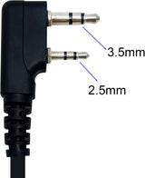 Walkie Talkie Earpiece – 2-Pin Covert Acoustic Tube with Mic & PTT for Baofeng, Kenwood, Retevis Retevis