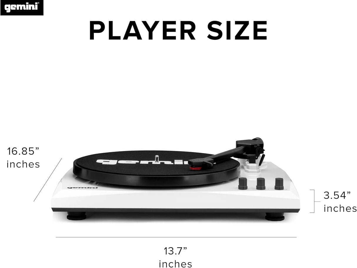 Gemini TT-900BW Manual Suitcase Turntable White Gemini