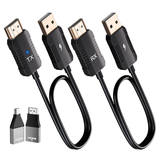 Wireless HDMI Transmitter & Receiver Kit, 4K Decode / 1080P Output, Plug & Play HDMI Extender, 2.4G/5G Wireless Video & Audio Streaming for Laptop, PC, TV Box, Monitor & Projector – Black TekShack