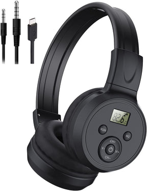 Rechargeable Portable FM Radio Headphones – Wireless Headset with Ear Muffs & Built-In FM Receiver TekShack