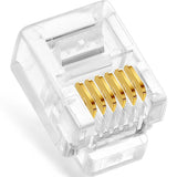 RJ11/RJ12 Telephone Plugs Modular Connector 6-Pin TekShack
