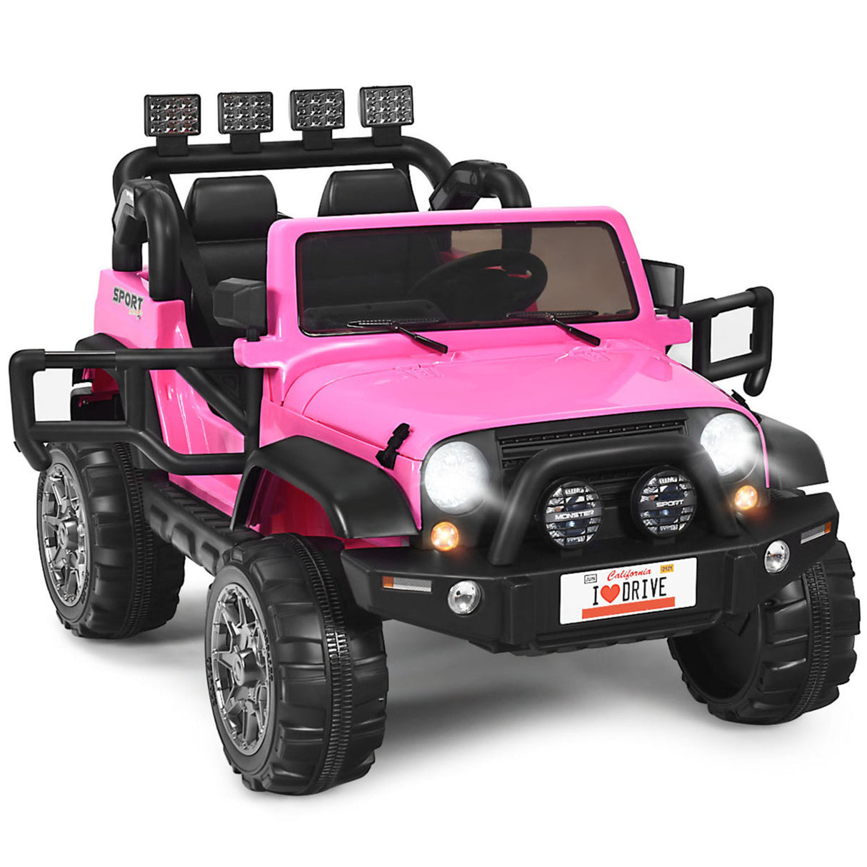 Electric Kids Ride On Car with Remote Control and Music - Storage Box Included