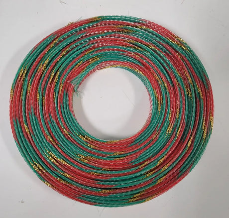 25 FT 1/2" HOLIDAY GREEN RED GOLD STRIPE PET EXPANDO SLEEVING BRAID AC/DC WIRE AND SUPPLY