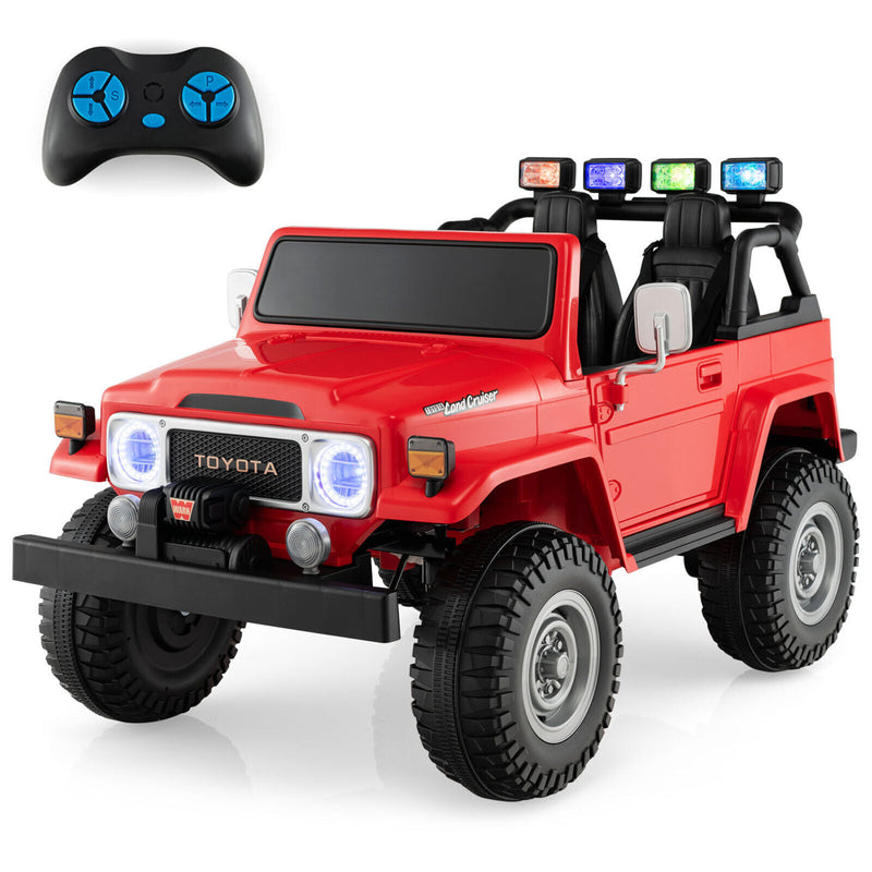 12V Licensed Toyota FJ40 RC Truck with Laser Light and Music - 2 Seater Ride-On Car