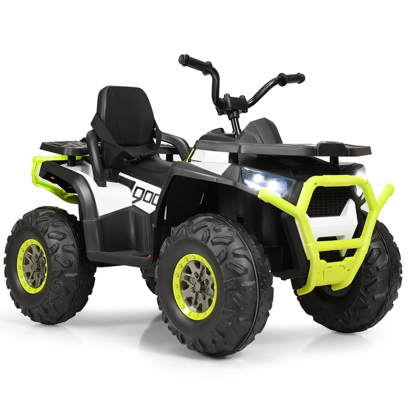 Electric Kids Ride On ATV 4-Wheeler Quad with LED Lights in Black/Red/White