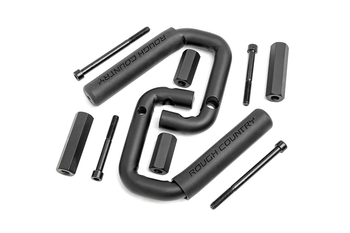 Grab Handles Steel Front Black Jeep Wrangler JK/Wrangler Unlimited (07-18) Rough Country