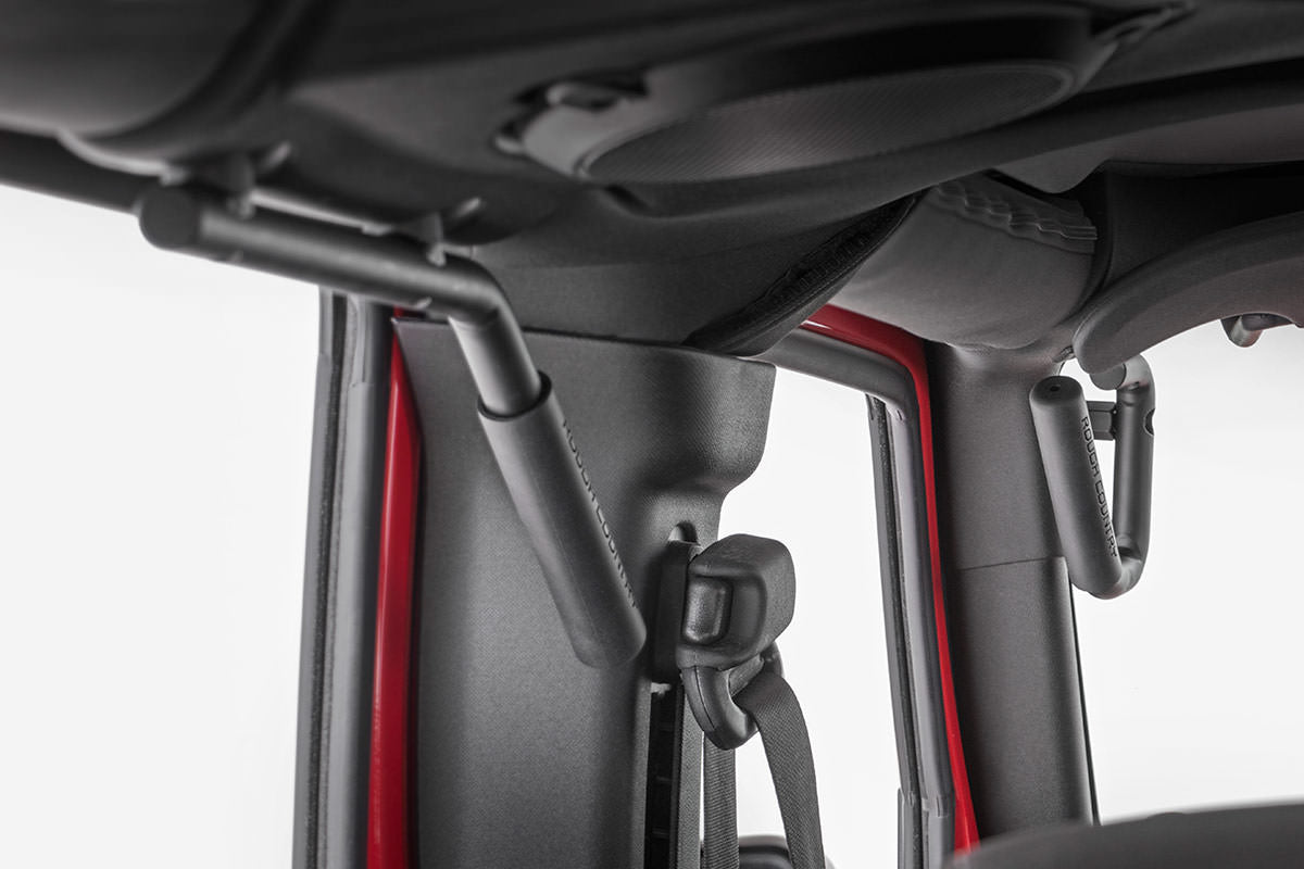 Grab Handles Steel FR & RR Black Jeep Wrangler JK/Wrangler Unlimited (07-18) Rough Country