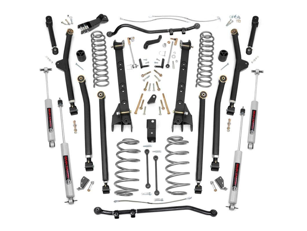 4 Inch Lift Kit Long Arm Jeep Wrangler TJ 4WD (1997-2006) Rough Country