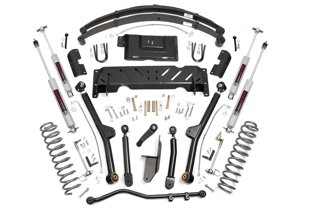 4.5 Inch Lift Kit Long Arm RR Leafs Jeep Cherokee XJ 4WD (1984-2001) Rough Country