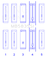 King Engine Bearings Chevrolet 121Ci/Ln2 134Ci Housing Bore +.002 (Size +0.75mm) Main Bearing Set