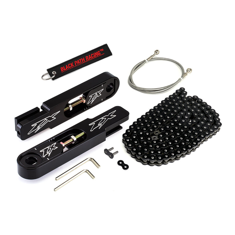 2006-2011 Kawasaki Ninja ZX-14R 5-9" Swingarm Extension with Brake Line and Chain