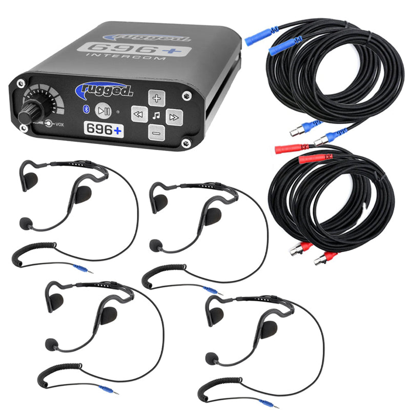 SPORT Intercom System with Bluetooth and Ultra Light Headsets - 2 or 4 Person