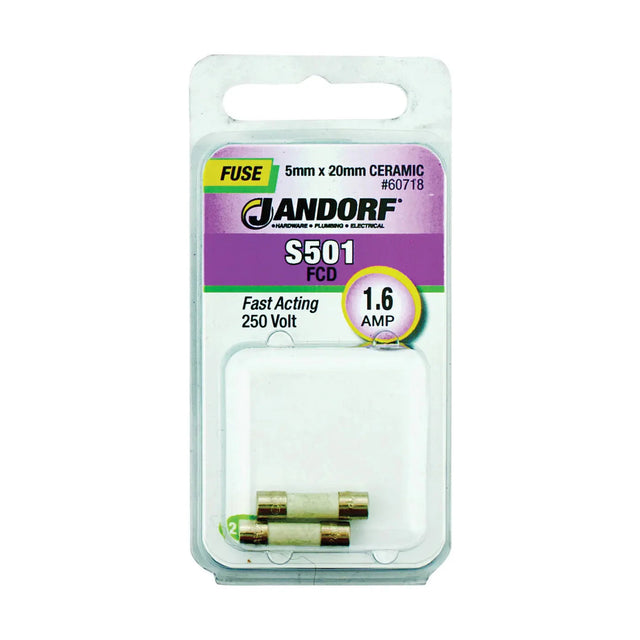 Jandorf Fast Acting 250 Volt 1.6 Amp Fuse #60718 Jandorf